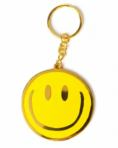 Smiley Sleutelhanger GOUD - een smile aan je sleutelbos-Sleutelhangers-Fun-Studio Inktvis