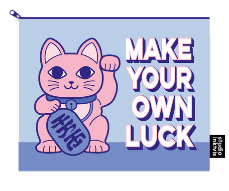 Pouchette etui Maneki Neko Make your own luck van gerecycled plastic-Etuis-Fun-Studio Inktvis