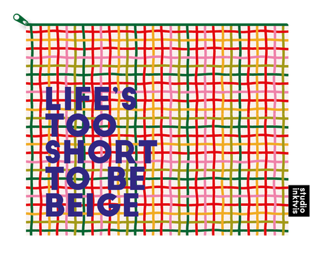Pouchette etui Life's too short too be Beige van gerecycled plastic-Etuis-Txt-Studio Inktvis