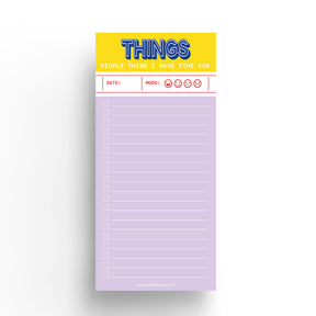 To do blok 10×21 cm Things people think I have time for