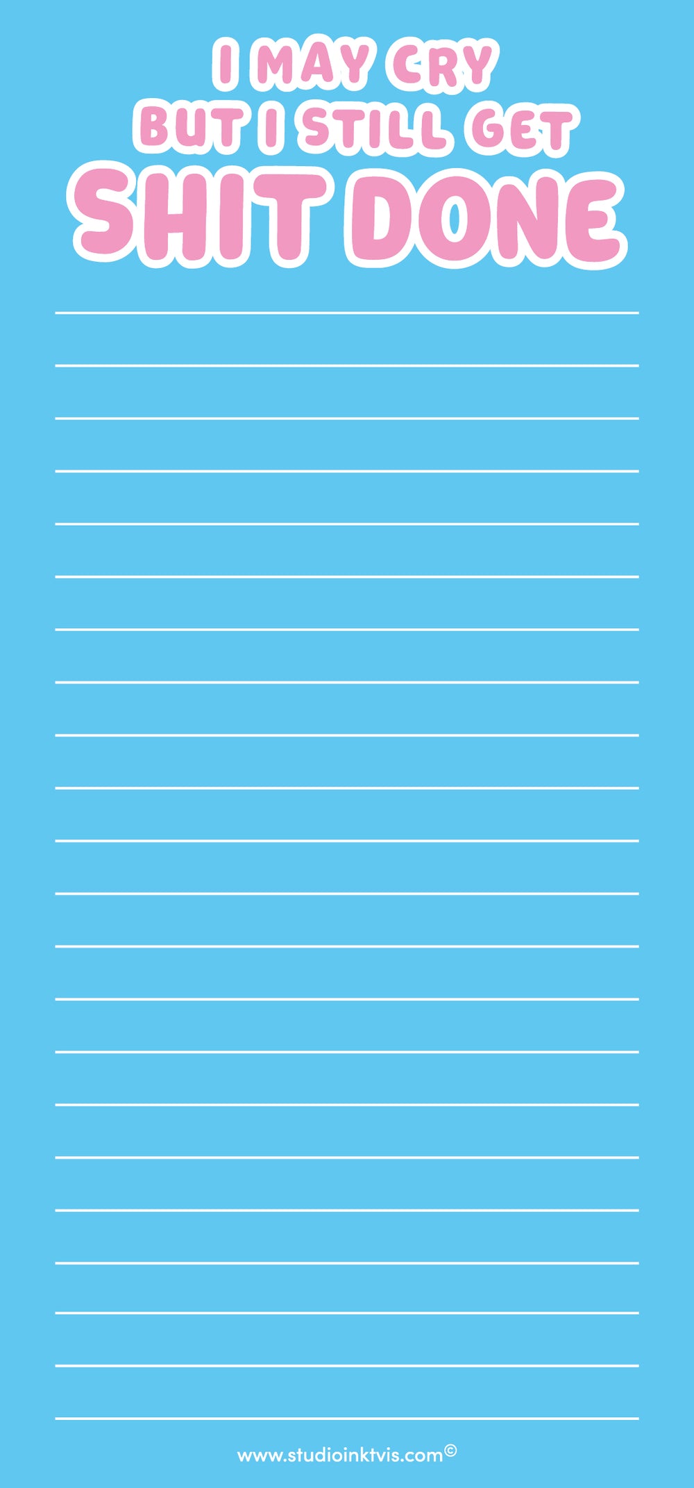 To do blok 10×21 cm I may cry but still get shit one