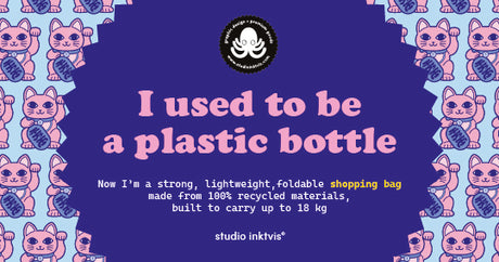 Duurzame Lichtgewicht Shopper – Maneki Neko Make Your Own Luck (RPET Nylon)