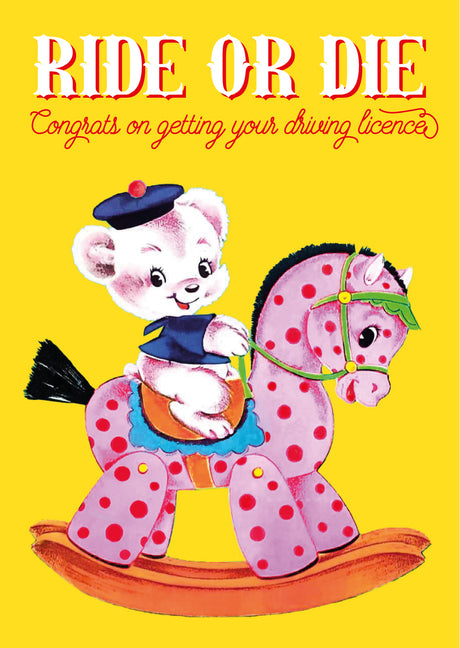 Ride or Die grappige geslaagd kaart rijbewijs-Ansichtkaarten-Vin-Studio Inktvis
