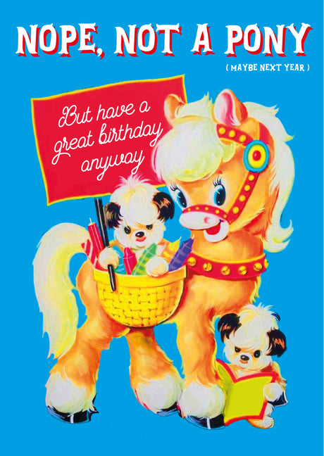 Nope, not a pony vintage with twist verjaardagskaart-Ansichtkaarten-Vin-Studio Inktvis
