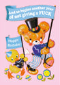 Another year of not giving a fuck verjaardagskaart beer en eend-Ansichtkaarten-Vin-Studio Inktvis
