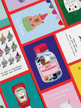 Humorous blue greeting card with a jar of cats wearing glasses and "Anti-Depressant" text.