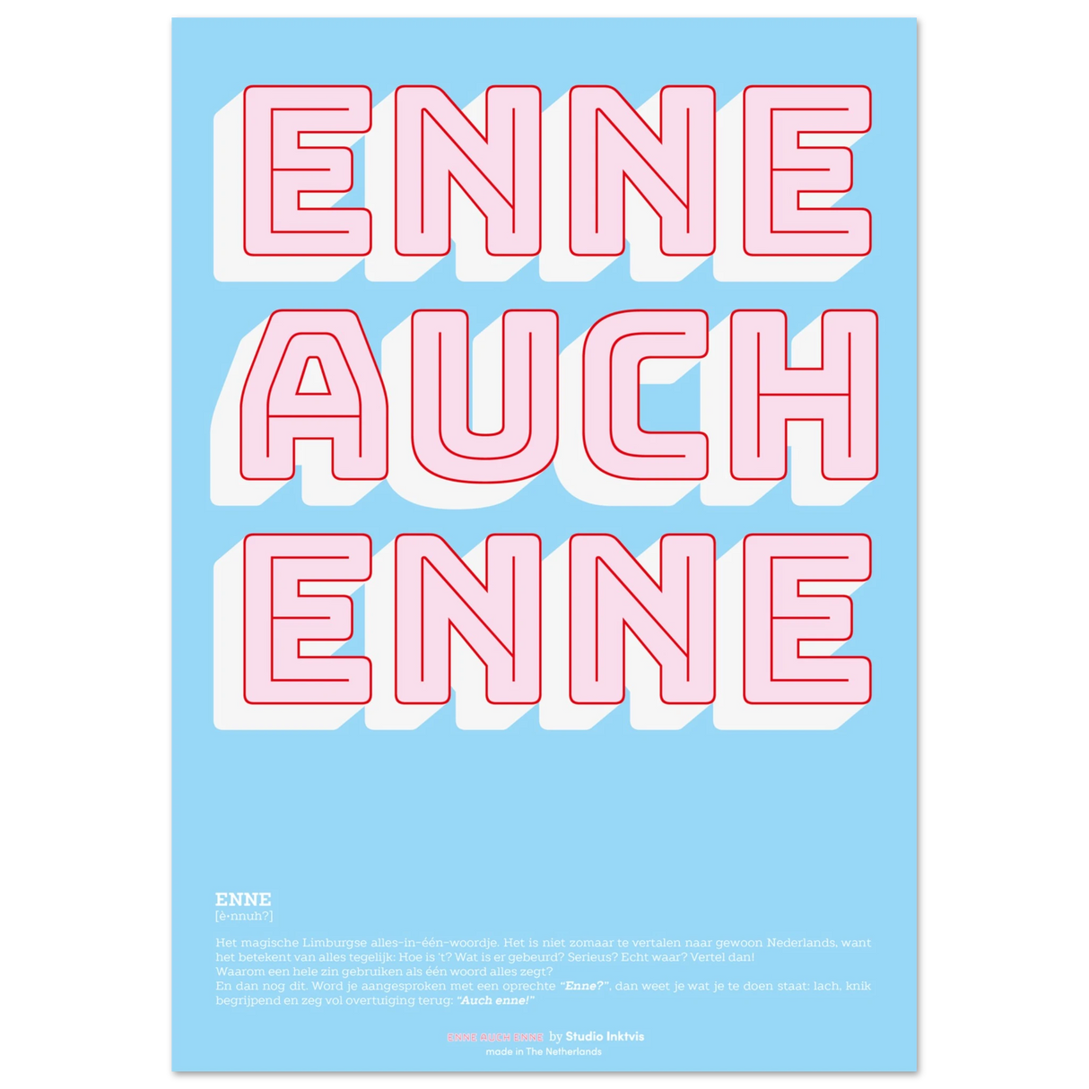 Enne Auch enne - levendige hoge qualiteit print op extra zwaar, mat papier-Posters-Studio Inktvis-A4 (21 x 29.7 cm)-Studio Inktvis