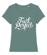 Fuck Perfect 100% biologisch dames t-shirt-Ronde hals-Studio Inktvis-Green Bay-X-Small-Studio Inktvis
