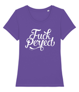 Fuck Perfect 100% biologisch dames t-shirt-Ronde hals-Studio Inktvis-Purple Love-X-Small-Studio Inktvis