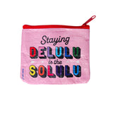 Mini portemonnee Coin purse Staying DELULU van gerecycled plastic-Portemonnee-Txt-Studio Inktvis