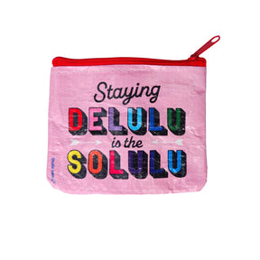 Mini portemonnee Coin purse Staying DELULU van gerecycled plastic-Portemonnee-Txt-Studio Inktvis