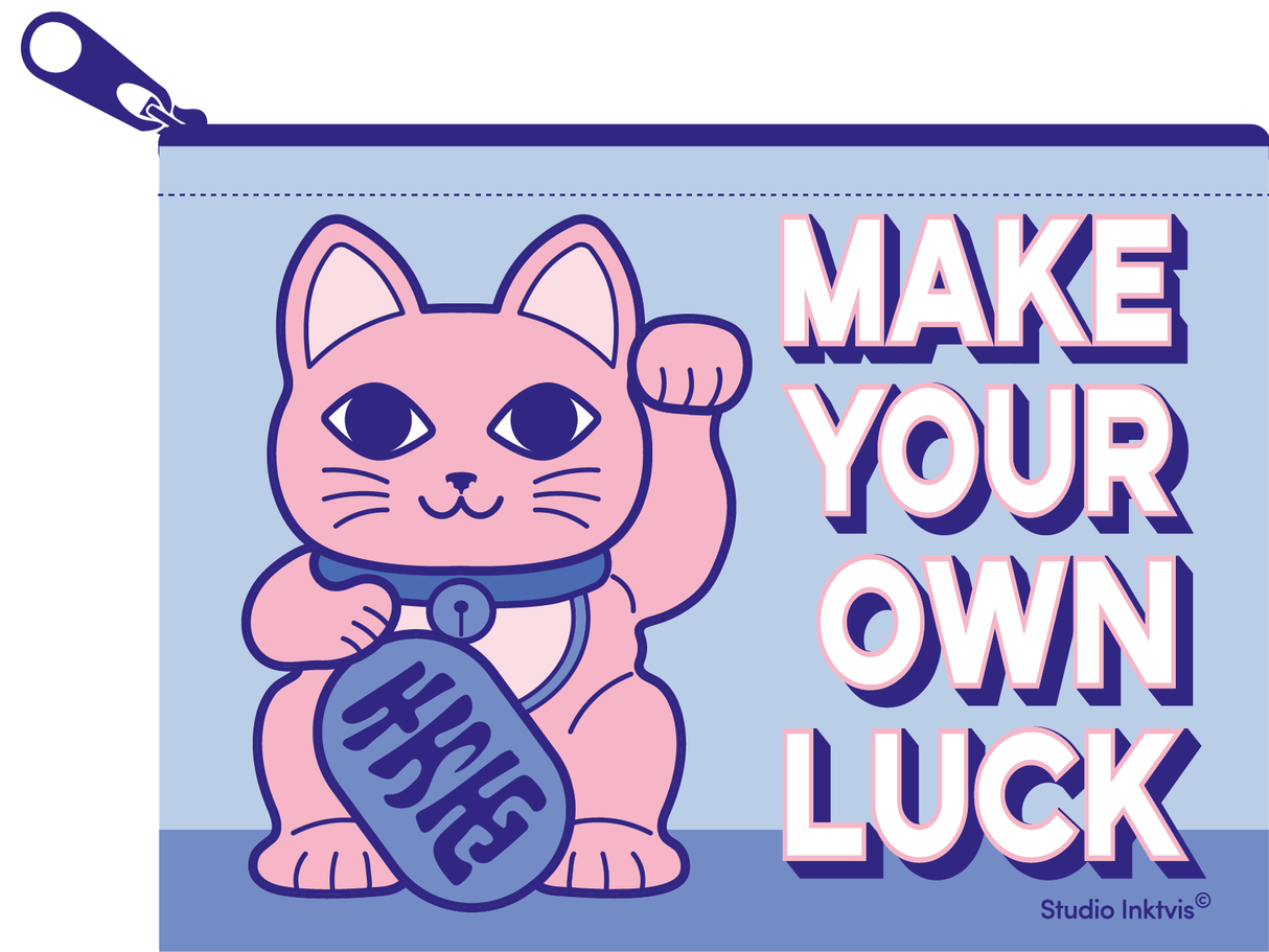 Mini portemonnee Maneki Neko Make your own luck van gerecycled plastic-Portemonnee-Fun-Studio Inktvis