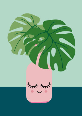 Monstera plant-Ansichtkaarten-Studio Inktvis-Studio Inktvis
