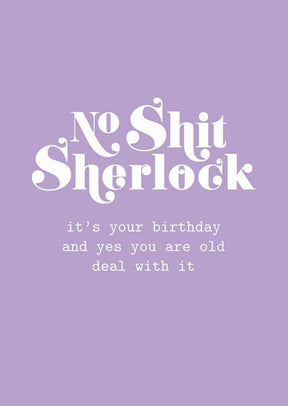 No shit sherlock birthday-Ansichtkaarten-Studio Inktvis-Studio Inktvis