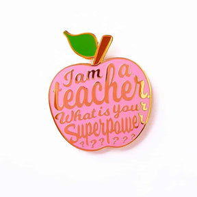 Pin I am a Teacher roze-Studio Inktvis-Studio Inktvis