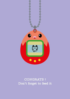 Postkaart Tamagotchi baby-Ansichtkaarten-Studio Inktvis-Studio Inktvis