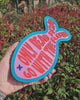 Wandkunst Spiegel Only dead fish Petrol, Pink, Rode letters en Donkerblauw oogje