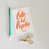 Riso print Cute but psycho but cute-Ansichtkaarten-Fun Riso-Studio Inktvis