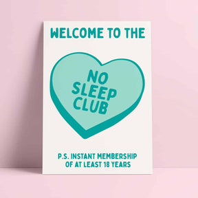 Riso print No sleep club mint-Ansichtkaarten-Fun Riso-Studio Inktvis