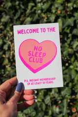 Riso print No sleep club roze-Ansichtkaarten-Fun Riso-Studio Inktvis