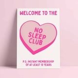 Riso print No sleep club roze-Ansichtkaarten-Fun Riso-Studio Inktvis