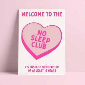 Riso print No sleep club roze-Ansichtkaarten-Fun Riso-Studio Inktvis