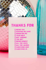 Riso print Thanks for being you, marrying me , surviving 20....-Ansichtkaarten-Fun Riso-Studio Inktvis