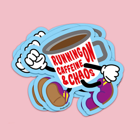 Sticker Running on Caffeine and Chaos-Stickers-Txt-Studio Inktvis