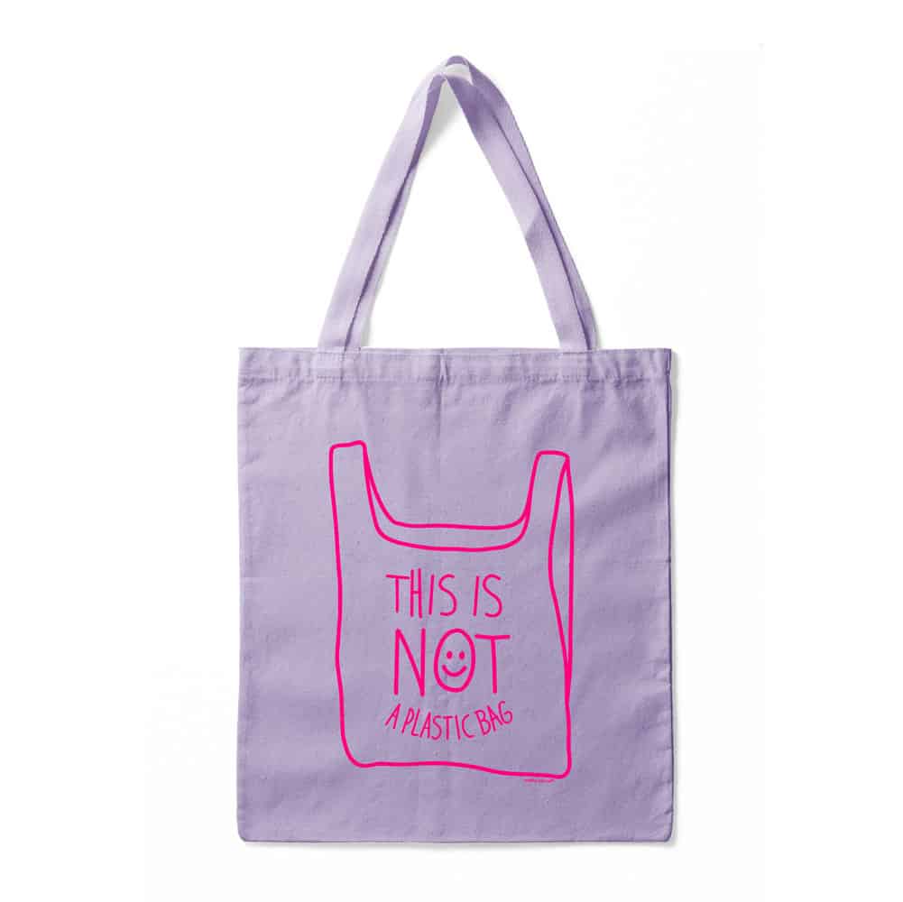 Tas This is not a plastic bag lila-Studio Inktvis-Studio Inktvis