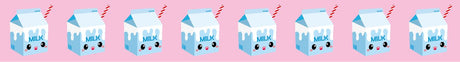 Melk roze washi tape met schattige kawaii melkpakjes en rietjes, 15mm breed.