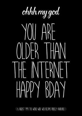 You are older than the internet zwart-Ansichtkaarten-Studio Inktvis-Studio Inktvis