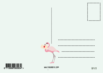 Postkaart Sending you some happiness Flamingo