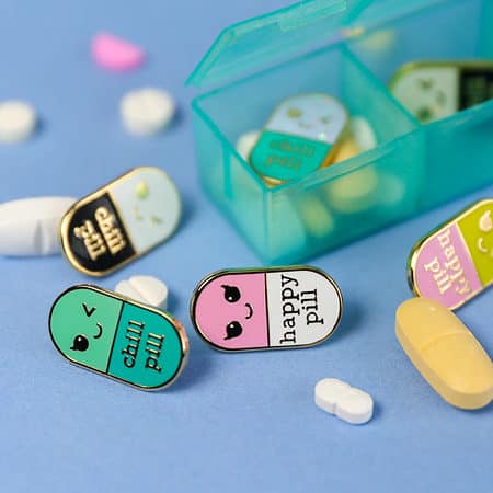 Happy pill chill pill pin