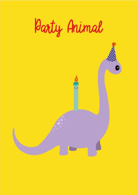 Postkaart Dino Party leuke uitnodiging voor een feestje