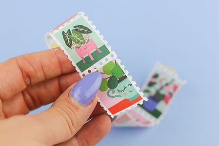 Stamp washi plants