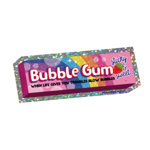 Bubblegum glitter sticker