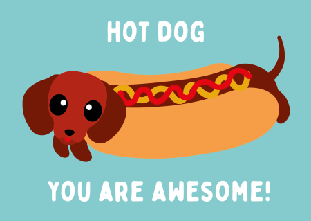 Postkaart Hot Dog you are awesome