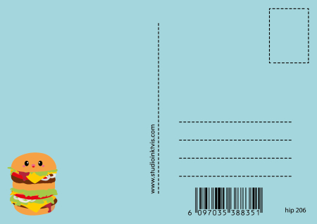 Postkaart Verjaardag met Hamburger